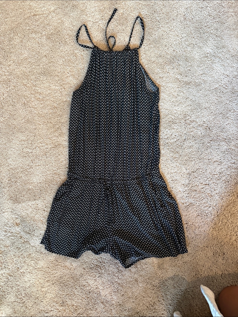 Old Navy Black White Polka Dot Halter Romper